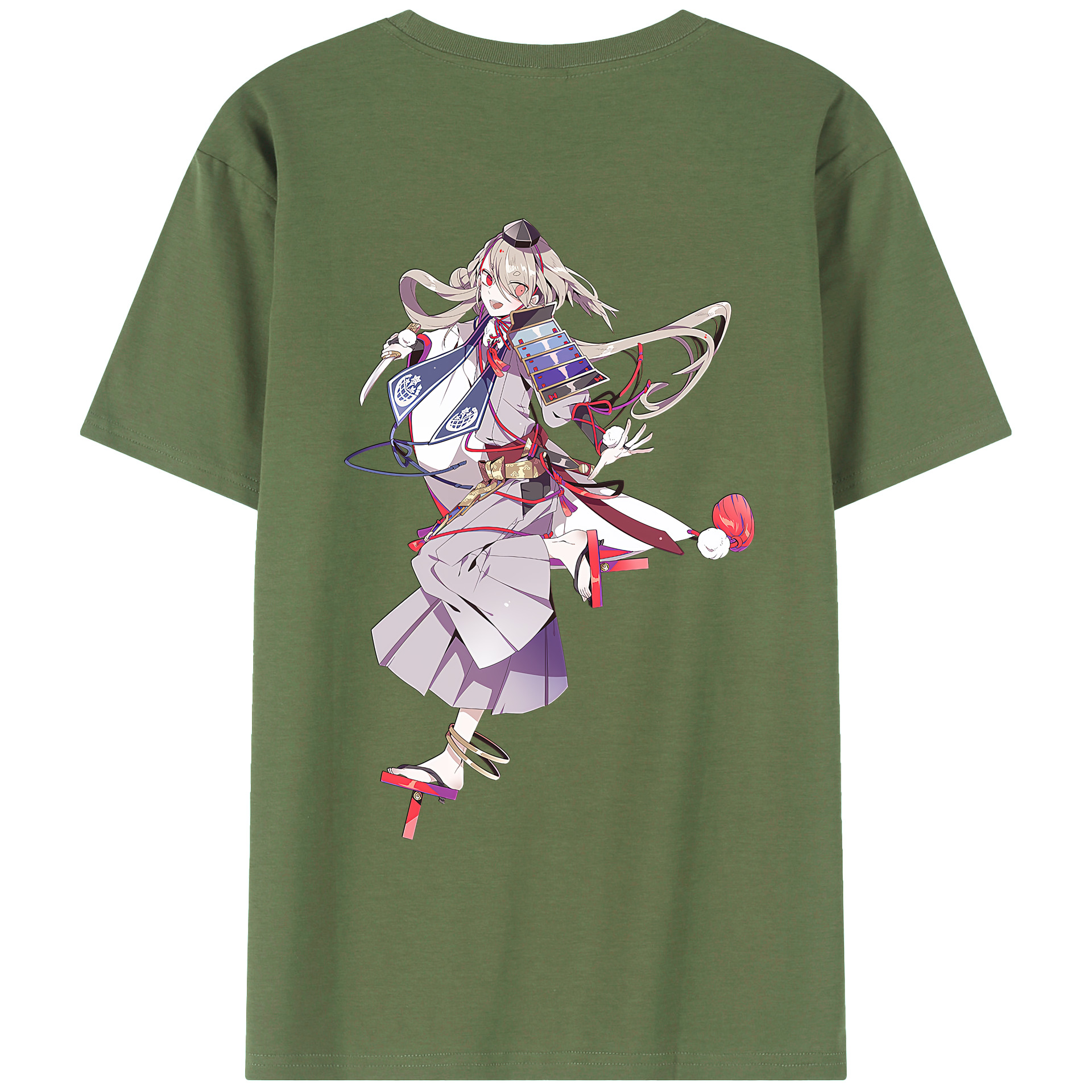 （画像用） 刀剣乱舞 Touken Ranbu 綿100％ メンズ半袖Tシャツ（バックプリント） 通気性
